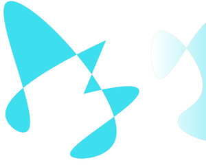 Delicate light blue abstract shapes dancing in the air, a calming and serene design element perfect for backgrounds and minimalist designs, hinting at modern technology and creative innovation