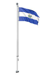 El_Salvador_Flag_Pole_3DModel