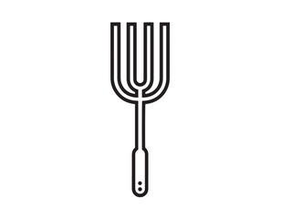 Sleek bale fork attachment vector symbol in minimal style