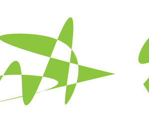 Dynamic abstract green shapes convey growth and innovation, perfect for modern business branding and creative design projects with a clean, eye-catching, and memorable visual impact