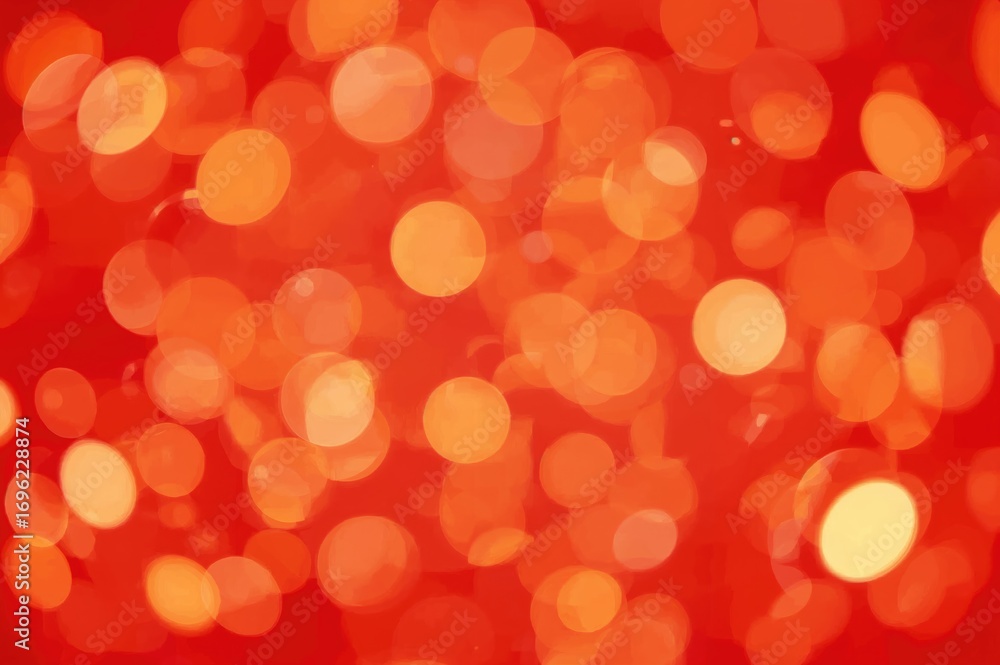 Poster vector illustration of abstract bokeh design in soft red and yellow tones