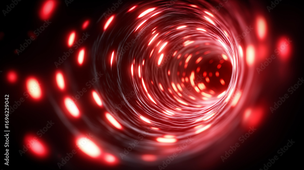 Poster a high energy view of erythrocytes flowing in a spiral pattern through a glowing blood vessel their 