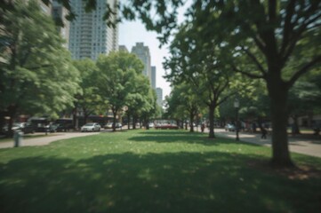 Blurred urban scene with abstract elements