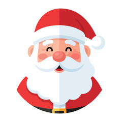 Cartoon Santa Claus with Red Hat, White Beard, and Cheerful Expression – Festive Christmas Character Illustration for Holiday Decor and Greeting Cards