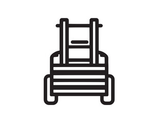 Sleek agricultural bale handler symbol in line artwork