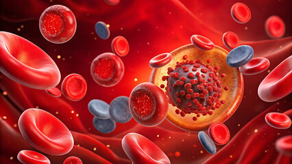 Medical concept of anemia with red blood cells and health vector illustration on white background  
