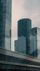blue wall business buildings architectural background