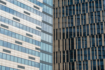 walls and windows of high business building bottom view