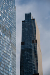 walls and windows of high business building bottom view