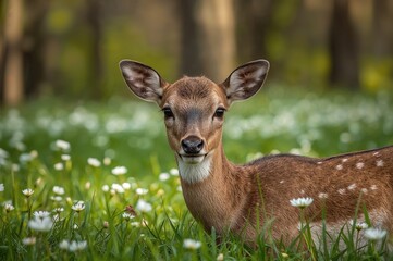 Portrait of a juvenile fallow deer