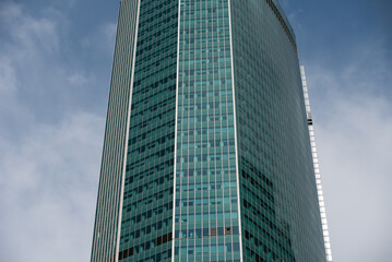 Obraz premium walls and windows of high business building bottom view