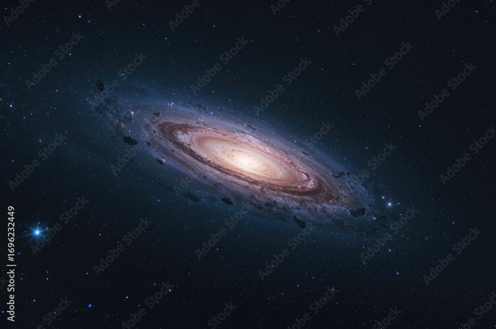 Wall mural a broad view capturing the galaxy along with faraway stars, encompassing our solar system within it.