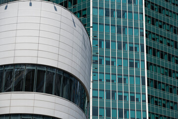 walls and windows of high business building bottom view