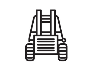 Simple elegant bale handler line art in 2D vector