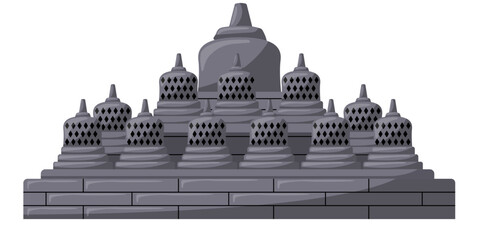 Borobudur Temple Vector Illustration