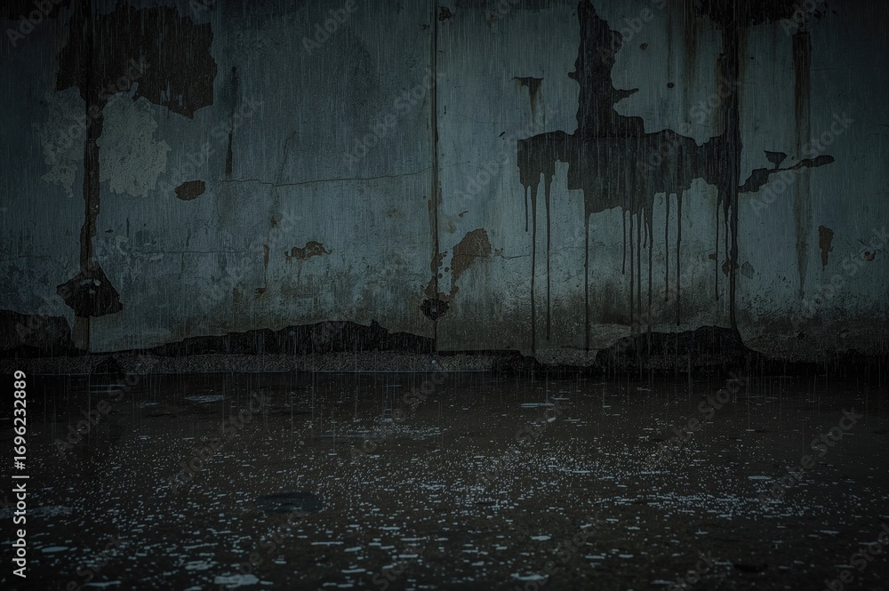 Poster rain-soaked surface texture with abstract pattern and grunge design elements