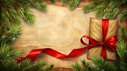 Rustic holiday background with parchment paper design vector illustration on white background  