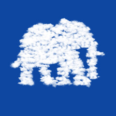 Clouds in the shape of a elephant on a transparent background. A symbol consisting of clouds in the center. Illustration on transparent background