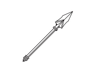 Clean bale spear equipment symbol in flat elegant line art