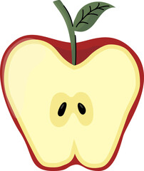 Sliced of Apples Vector Illustration