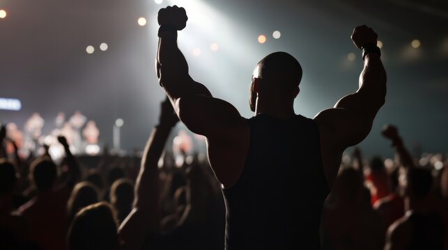 Fitness competition highlights sports arena event coverage energetic environment audience perspective strength and determination