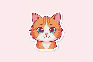 Obraz premium A cartoon feline sticker design
