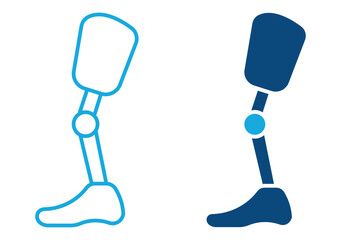 Prosthetic leg icon set , vector illustration .