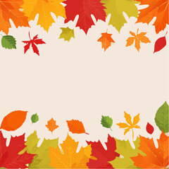 Autumn Maple Leaves Border Vector Illustration