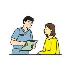 Fototapeta premium Doctor discussing health with patient