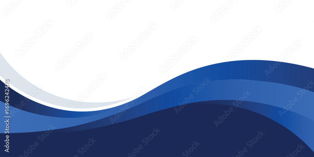 Poster abstract gradient blue wavy element for business for presentation on white horizontal background