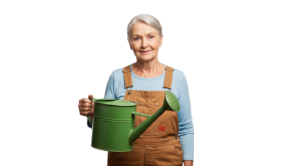 senior woman with watering can