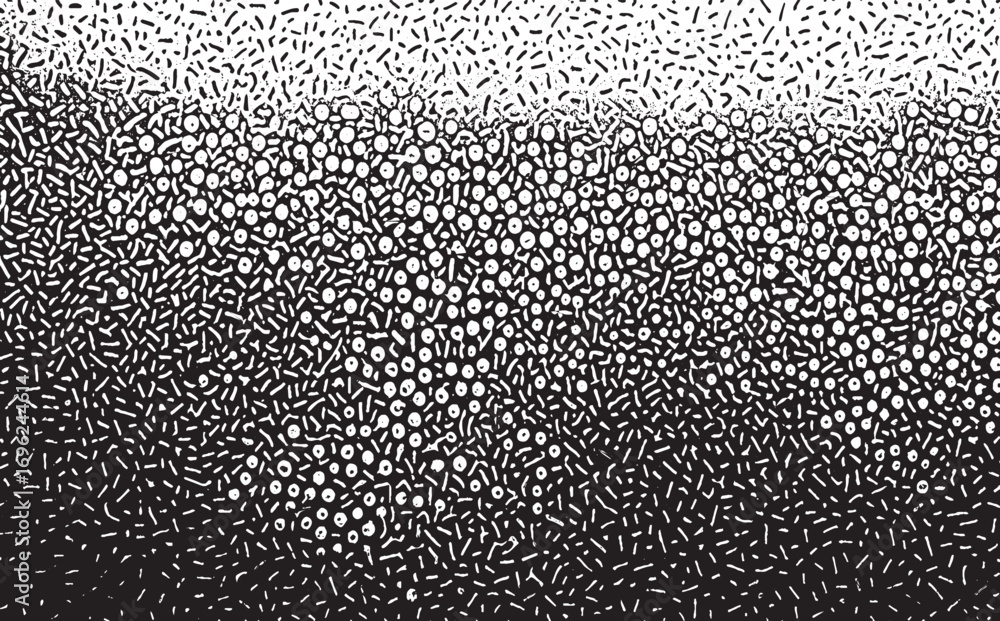 Aufkleber abstract scattered shapes on black background modern minimalistic pattern design