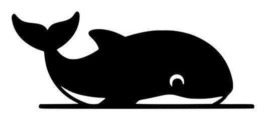 Obraz premium Whale Silhouette on a White Background