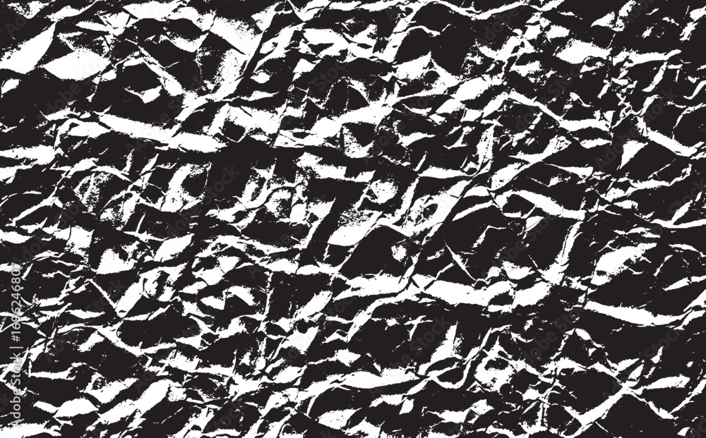 Poster monochrome crumpled paper texture with high contrast for abstract backgrounds and design