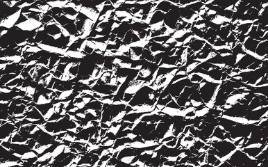 Monochrome Crumpled Paper Texture with High Contrast for Abstract Backgrounds and Design