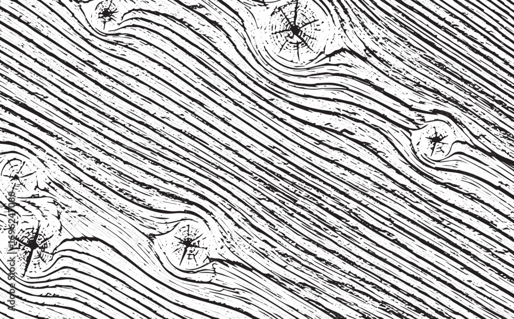 Poster monochrome wood grain vector pattern background for graphic design resources