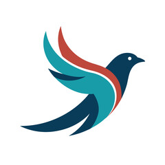 Soaring Bird Logo in Flight with Abstract Wings