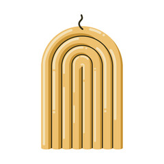Minimalist arched boho decorative yellow candle