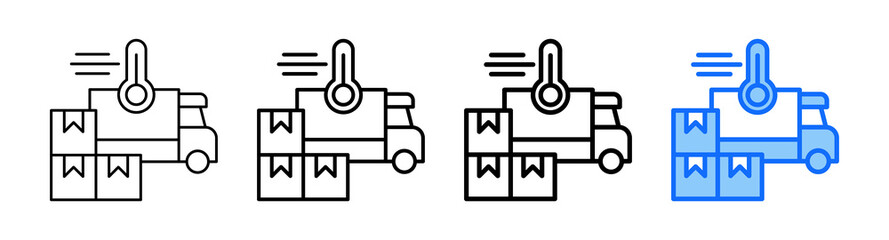Cold Chain Icon In Different Styles Set Collection