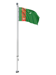 Turkmenistan_Flag_Pole_3DModel