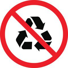 Do not recycle symbol. sign isolated on white background. Vector illustration