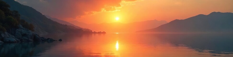 Serene sunrise illuminates a tranquil space, perfect for mindful meditation and energy flow Feel the calm, balanced energy; enhance inner peace , stillness, balance, healthy lifestyle