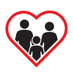 family in heart, vector illustration 