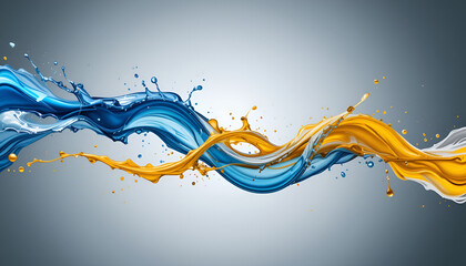 Dynamic blend of flowing blue and gold hues creates a stunning visual element, perfect for adding vibrant energy to any modern design project now