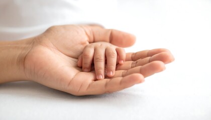 Tender Touch: A Baby's Hand in a Loving Embrace