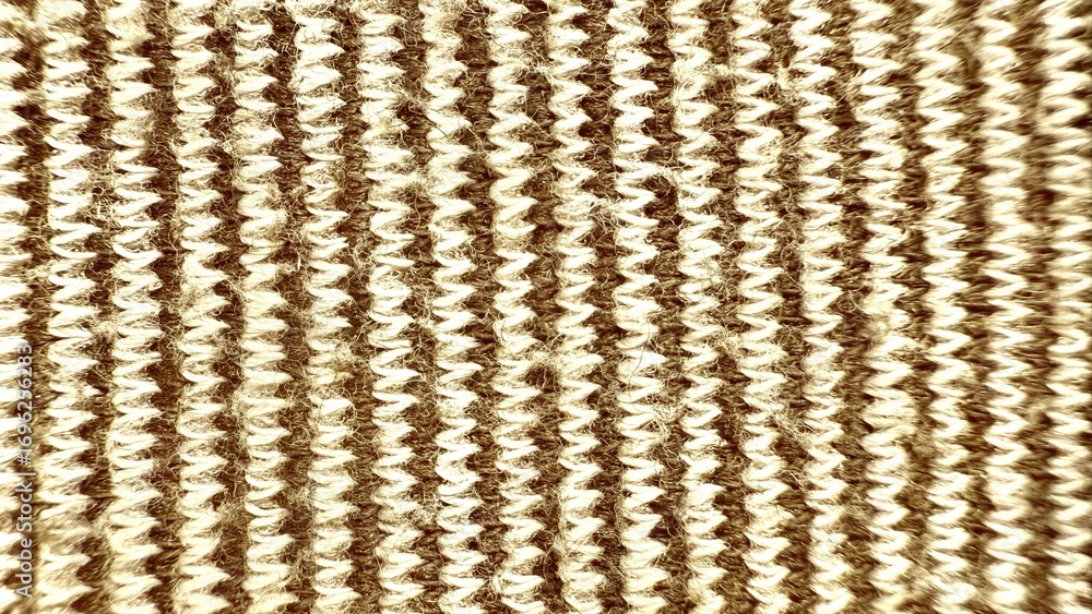 Poster textured macro of woven beige fabric with vertical ribbed lines and soft fibers creating abstract ba