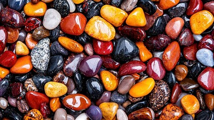   A close-up photo of variously sized and colored rocks stacked on top of one another