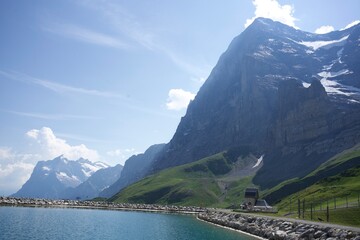 panorama of the Swiss Alps in summer