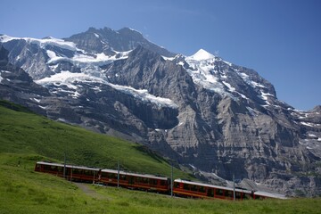 panorama of the Swiss Alps in summer