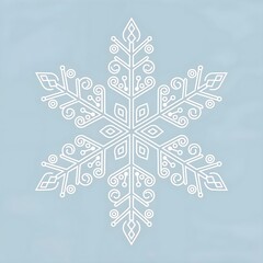Intricate snowflake design showcasing elegant patterns on a soft blue background perfect for winter themes or festive decorations